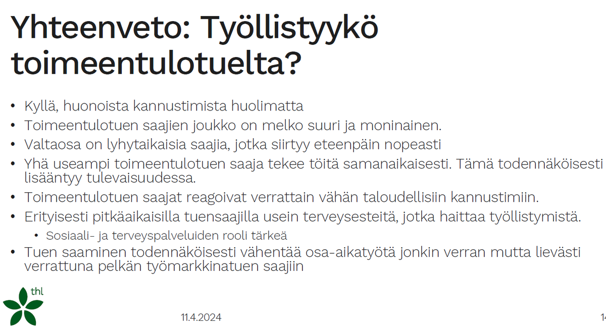 Yhteenveto esityksestäni
