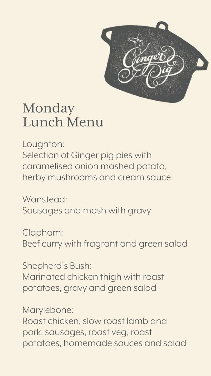 Start your week in the right way with our lunch menu…