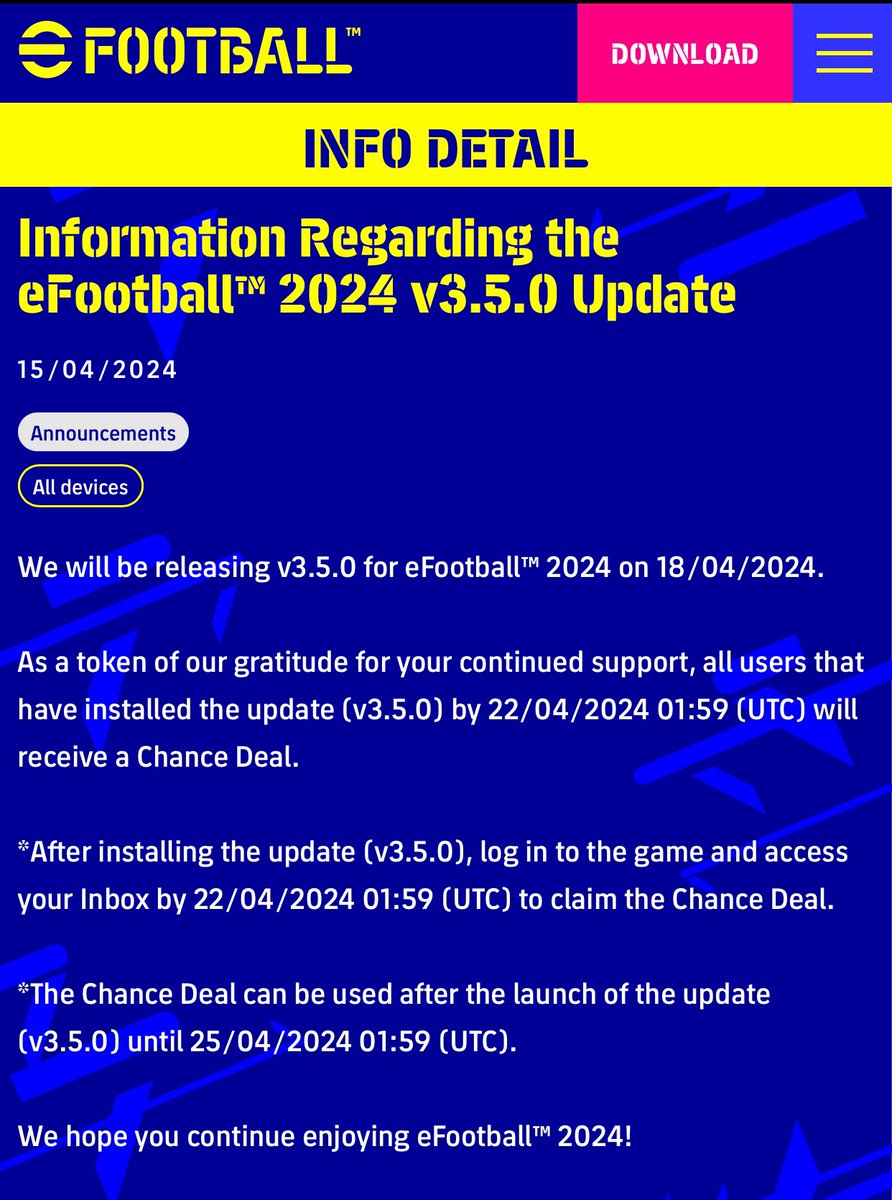 Update v3.5.0 coming out this Thursday the 18th of April. I'll be going through the New star heads. See you on Thursday. #eFootball2024 #eFootball #eFootball2024Mobile #eFootball24 #eFootball23 #efootball2023 #eFootballHUB