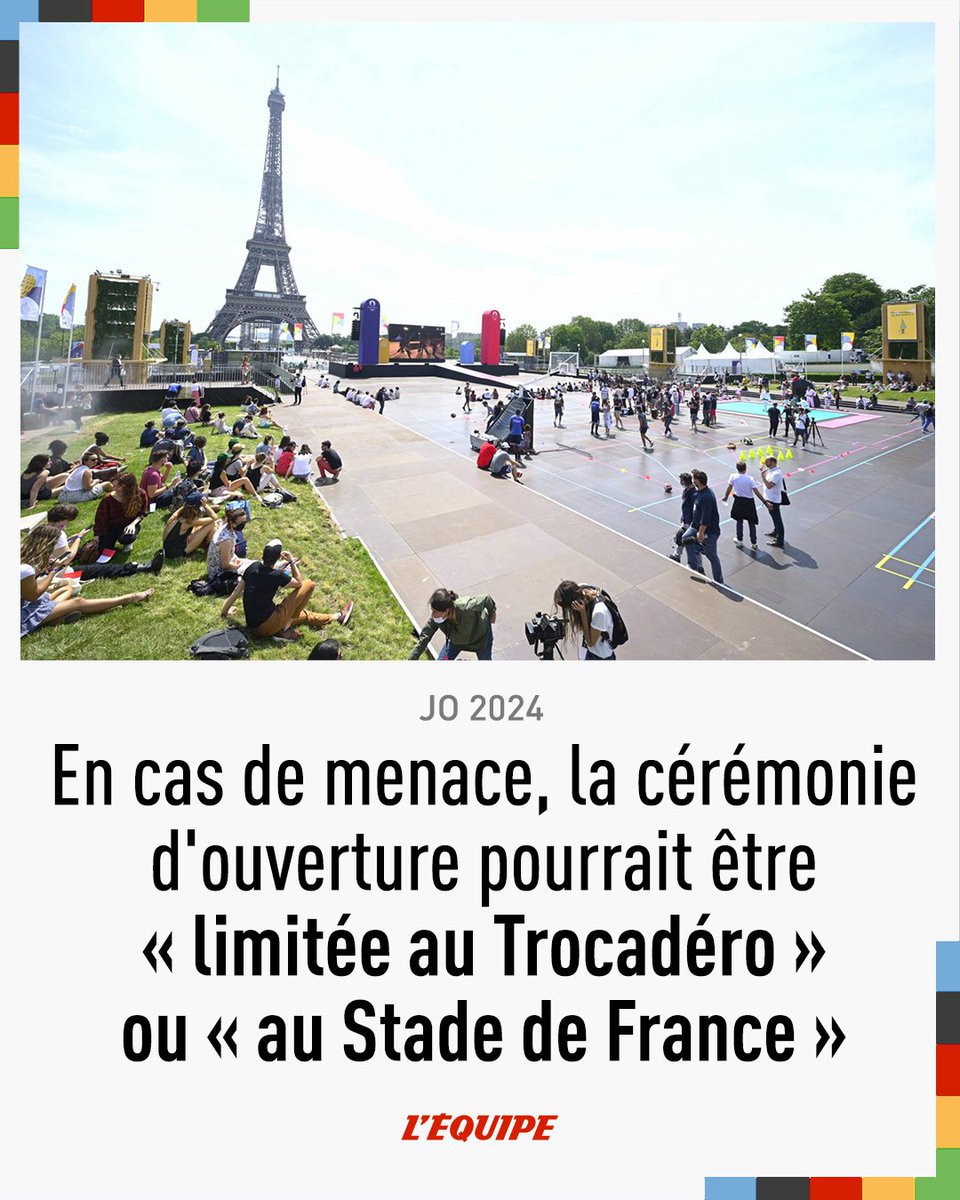 En cas de menace terroriste, la cérémonie d'ouverture des JO 2024 pourrait être limitée au Trocadéro ou au Stade de France, selon Emmanuel Macron ow.ly/vctQ50RfVmR