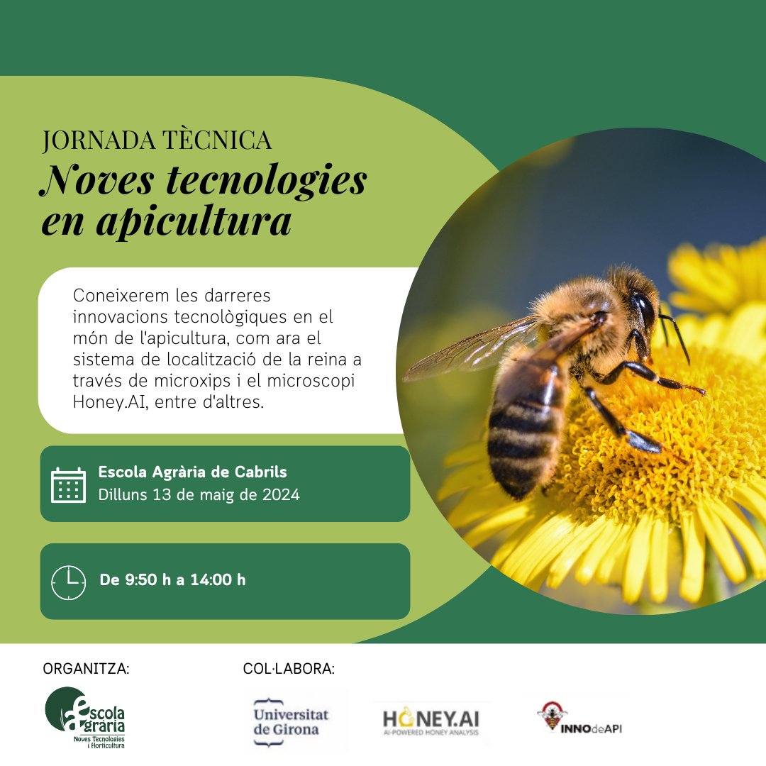 EscolaCabrils's tweet photo. 🐝🍯@innodeapi i https://t.co/jjVRNuh8tx ens donaran a conèixer les #innovacions en el món de l'#apicultura, i es presentaran els treballs de la @univgirona amb relació a les innovacions en el camp de la lluita contra la vespa asiàtica.

https://t.co/nQyr1Booo6 #EACabrils https://t.co/uEtdmgHKRh