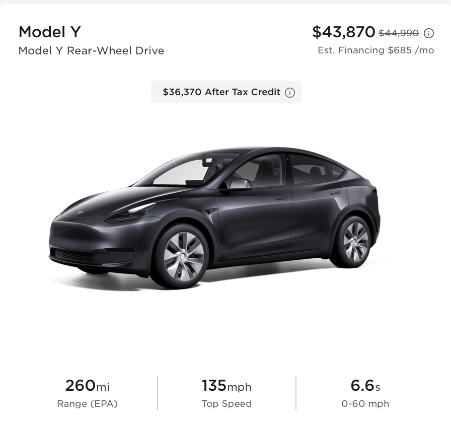 NEWS: Tesla has lowered its inventory discounts for Model Y in the U.S. by up to thousands of dollars. As a result, Model Y inventory prices for all trims in the U.S. are now up to 7.8% more expensive.