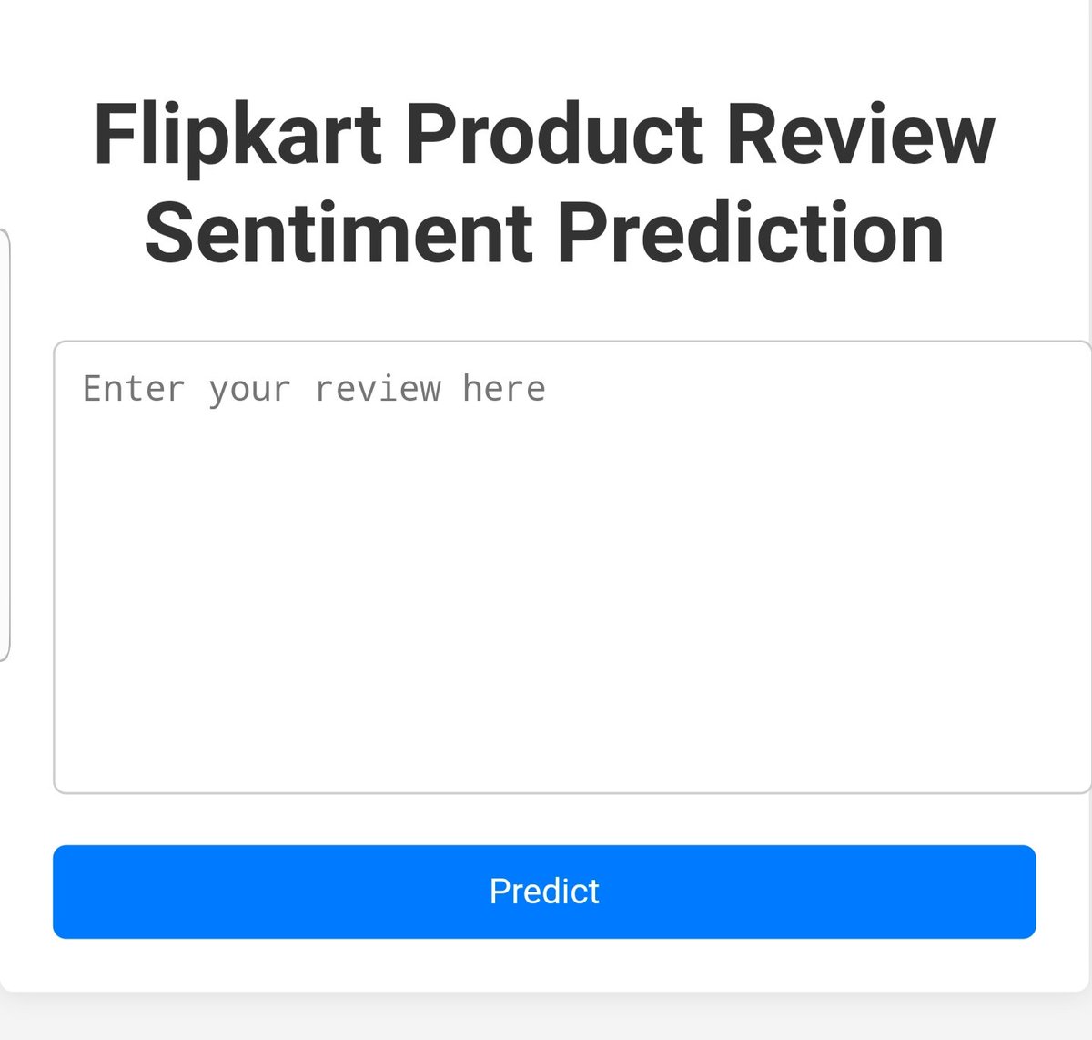 manishputnala's tweet photo. As a task of data science internship at @innomaticshyd,I have completed ml project for sentiment analysis of Flipkart product reviews deployed it on AWS EC2, It classifies the review into either positive or negative sentiment, Here is the link for the project: 13.53.130.225:5000 https://t.co/3DvpLYfpnS