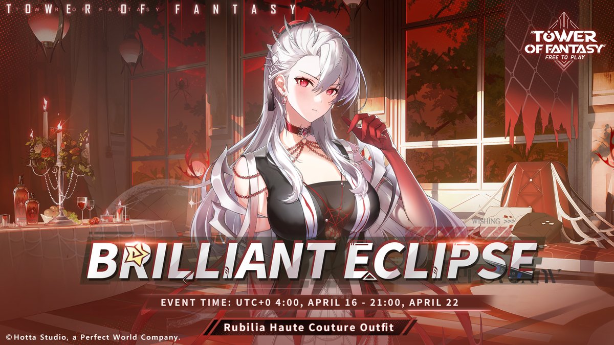 💫Haute Couture Outfit - Brilliant Eclipse

📅Event Duration: 4/16 4:00 - 4/22 21:00 (UTC+0)

👗Haute Couture Outfit for Rubilia Simulacrum is back! Step into the world full of elegance and innovation with Haute Couture Outfit, Brilliant Eclipse!

#ToFPlayStation #ToFPS'