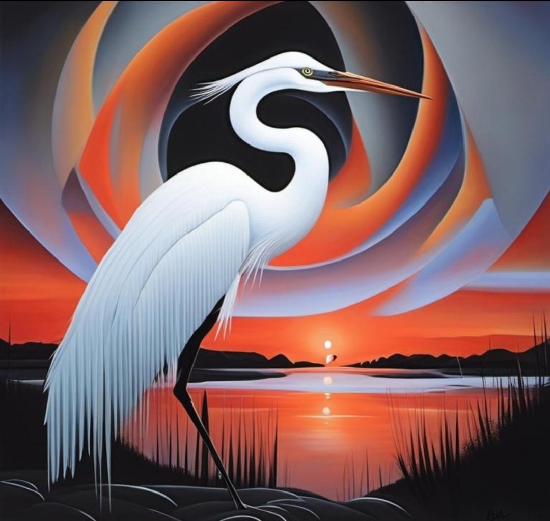 🌅 Introducing 'Egret’s Dusk Sonata' 🎨 A 1/1 masterpiece capturing the serene dance between day and night. Now available and minted on @exchgART for: 0.5 $Sol Don't miss the chance to own this tranquil sunset melody. 🦢✨ 🔗exchange.art/single/7fAyCgq… #ArtCollectors #CryptoArt…