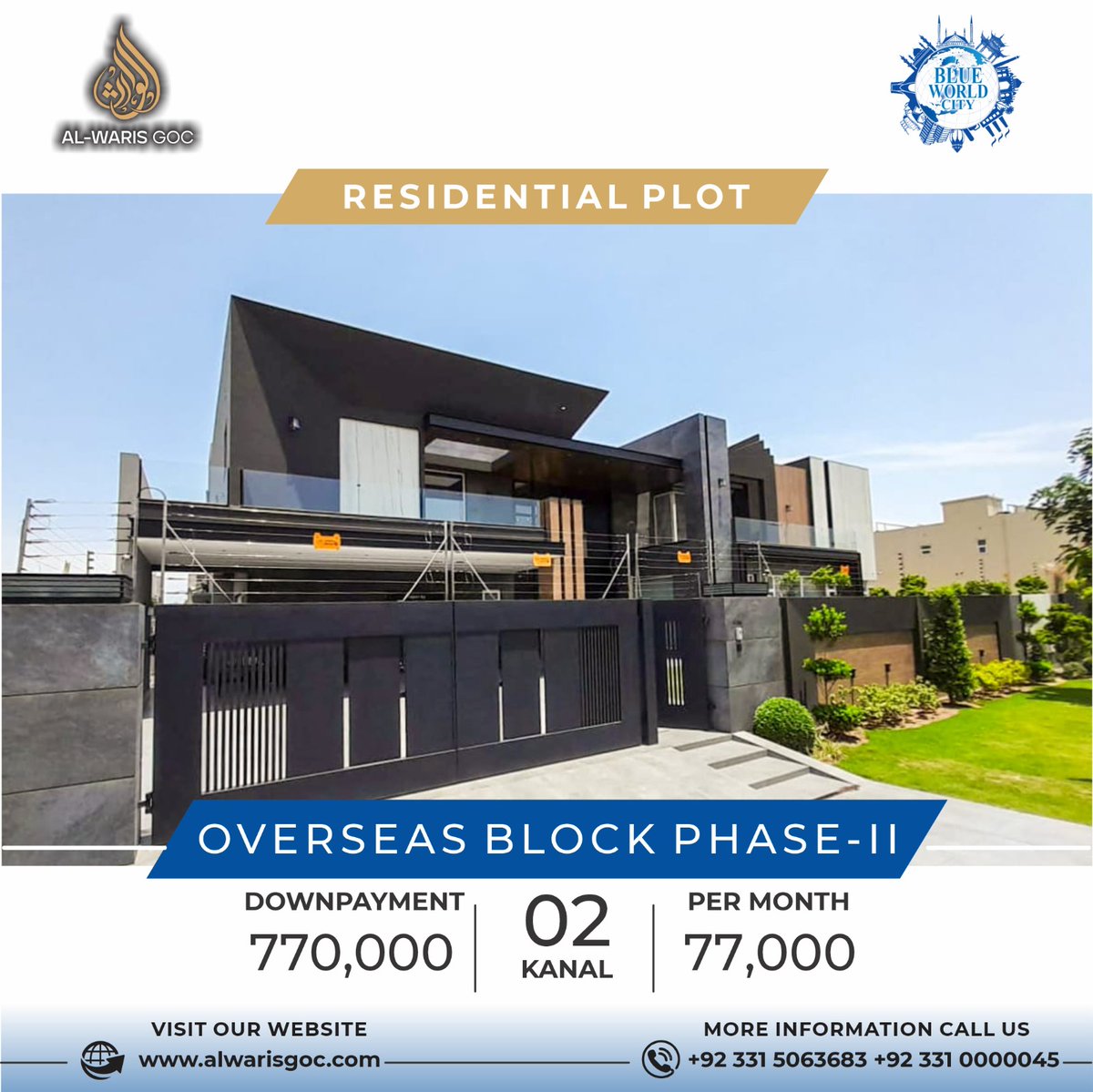 Your Dreamland awaits in 𝐁𝐥𝐮𝐞 𝐖𝐨𝐫𝐥𝐝 𝐂𝐢𝐭𝐲, invest in your future today 𝐎𝐯𝐞𝐫𝐬𝐞𝐚𝐬 𝐁𝐥𝐨𝐜𝐤 𝐏𝐡𝐚𝐬𝐞 𝟐.
#blueworldcityislamabad #blueworldcity #blueworldcityoverseasblock #blueworldcityphase2 #ResidentialPlots #Residentialplotforsale #property #overseasblock