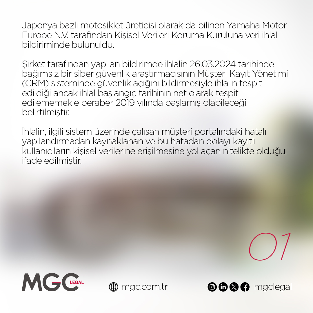 mgc_legal's tweet photo. Yamaha Tarafından Veri İhlali Bildiriminde Bulunuldu https://t.co/43w5qnNOMl