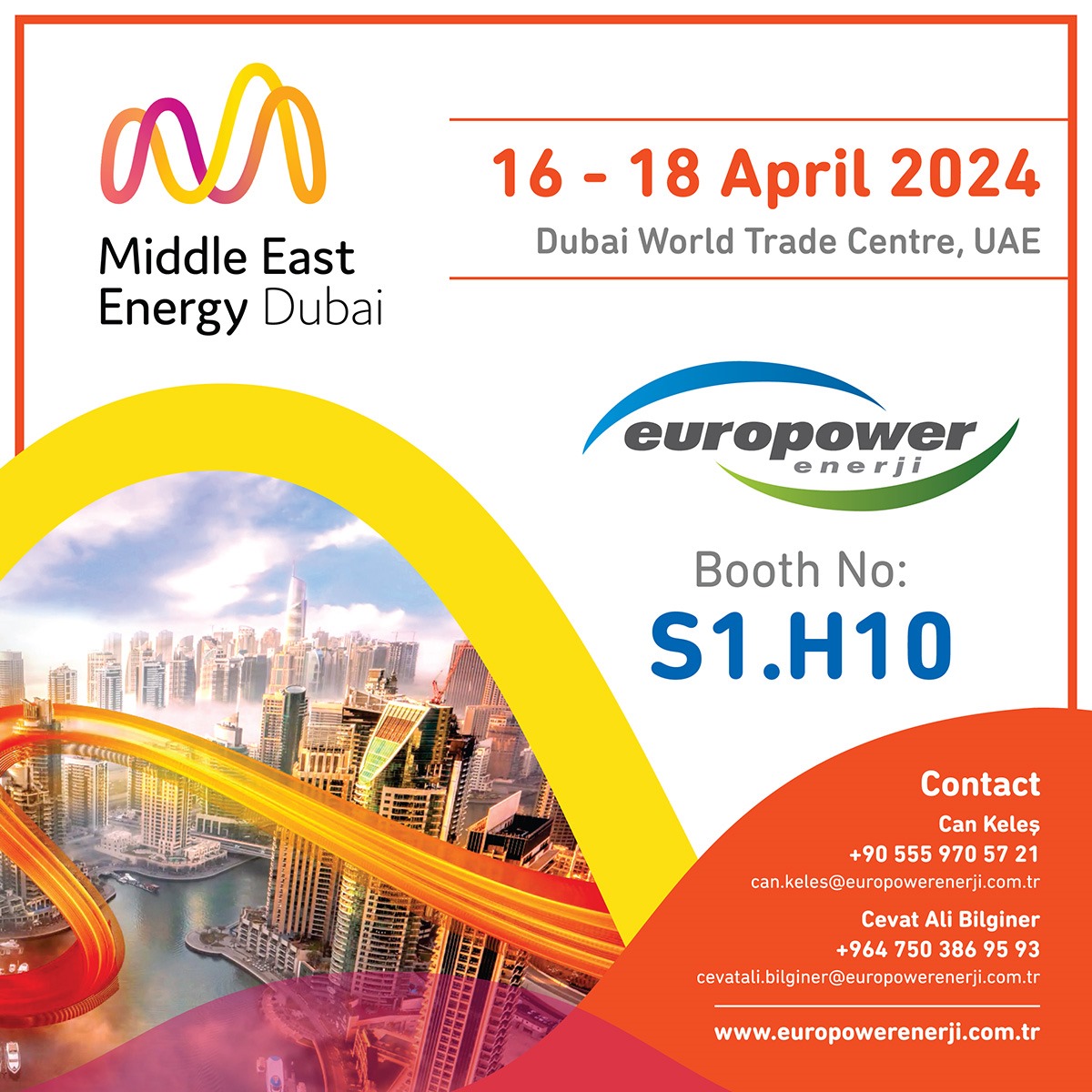 16-18 Nisan tarihleri arasında Dubai World Trade Centre UAE’de gerçekleşecek olan Middle East Energy Fuarındayız. S1.H10 numaralı standımıza tüm ziyaretçilerimizi bekliyoruz.
 
 #tradeshow #event #cleanenergy #energy #solarpower #conference #ges #expo #europowersolar #solarenergy