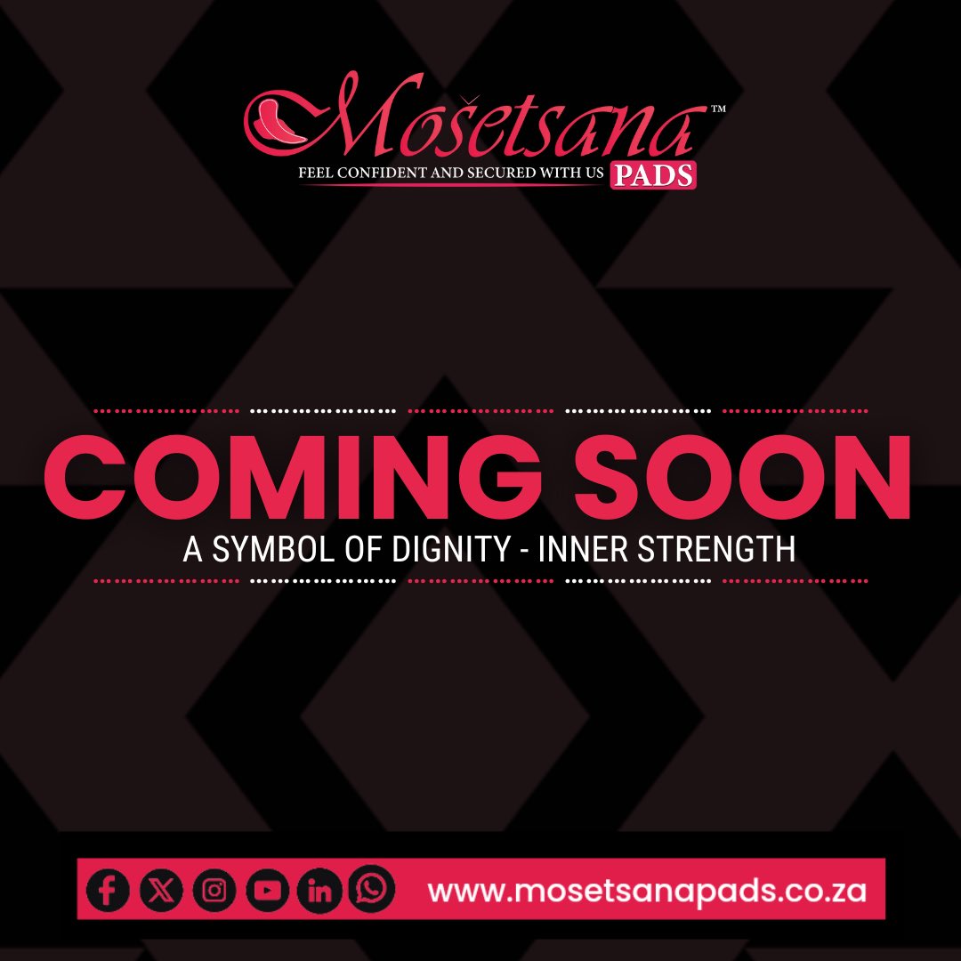 We have a new range COMING OUT SOON! Stay confident and secured always with our Maxi Pads 🌸🩷 Meanwhile, click on mosetsanapads.co.za or visit our retailers 🥰