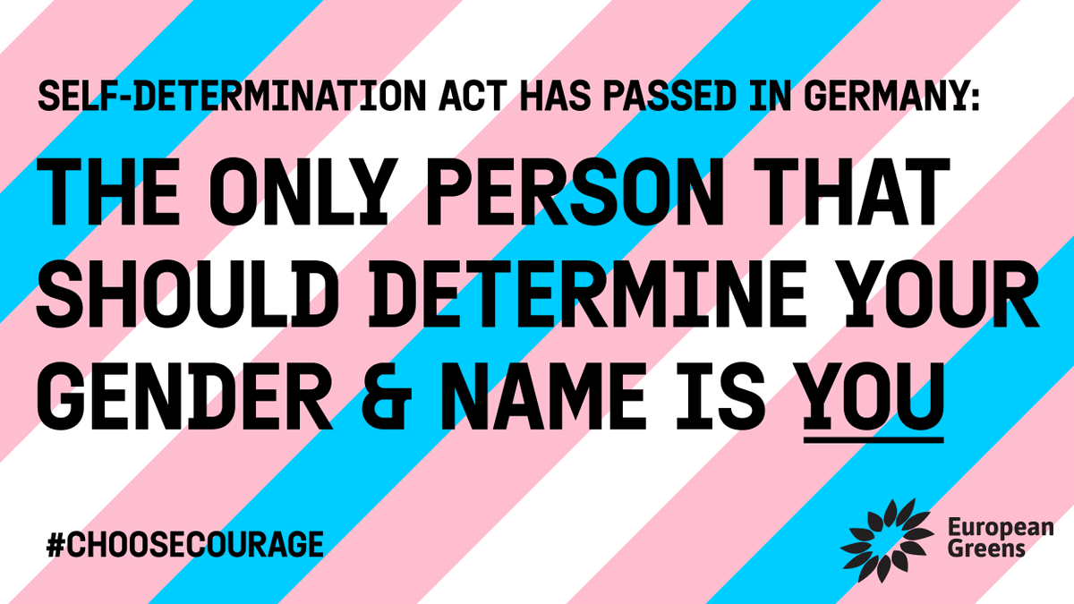 🇩🇪🎉 Germany passes the Self-Determination Act! 🏳️‍⚧️Trans, intersex & non-binary people in Germany will be change their gender & legal name based on self-determination from August! #TransRightsAreHumanRights