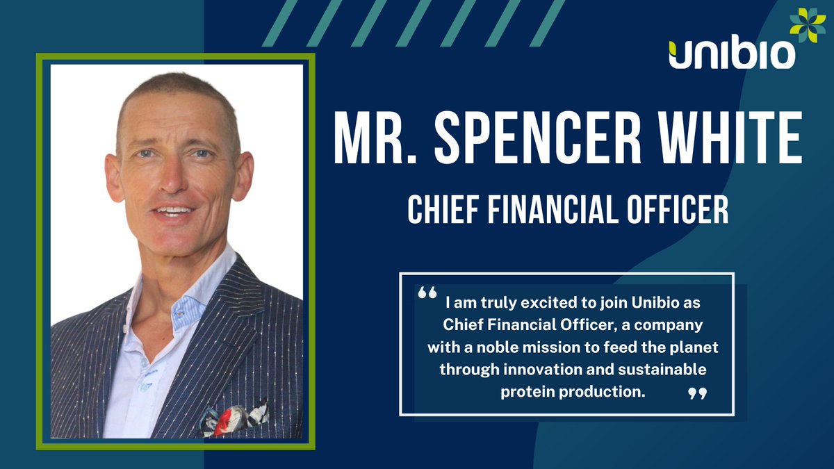 We are pleased to welcome Spencer White as Unibio’s new CFO. Mr. White is an experienced international finance specialist who has over 30 years of experience working in financial services and investment management. #Unibio