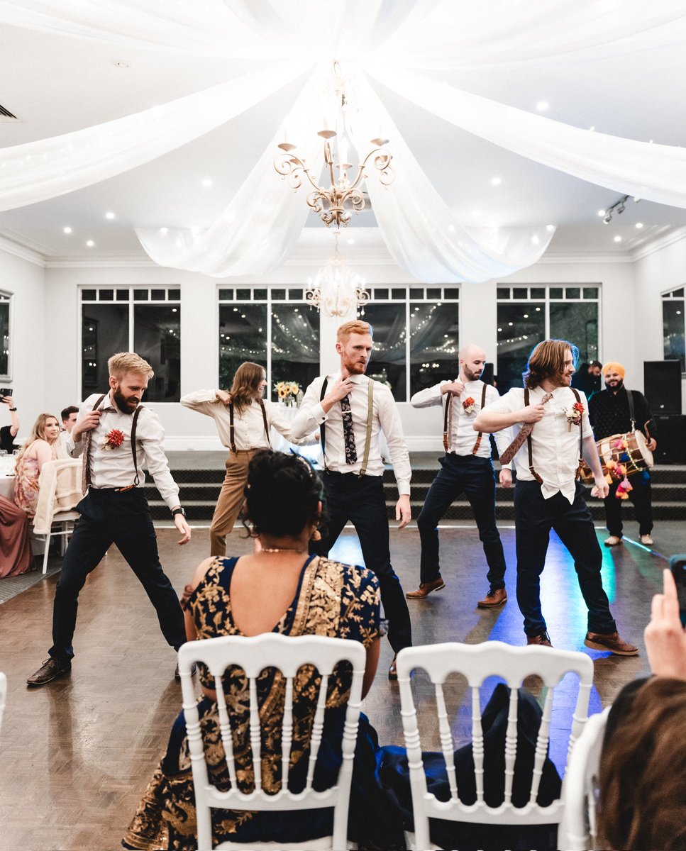 here's the official video of the groomsmen and me doing the Naatu Naatu from RRR at the groom's (tall ginger's) wedding. pic to entice you youtu.be/PBHLSAIHKqM