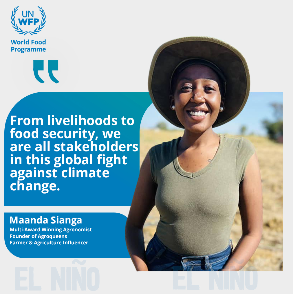 Let's unite in the face of this #ElNino-induced drought, creating a path towards a #ZeroHunger world.

Thank you, @TheYoungFarmer, for adding your voice to the fight against #ClimateChange.

#MondayMotivation #ClimateCrisis
