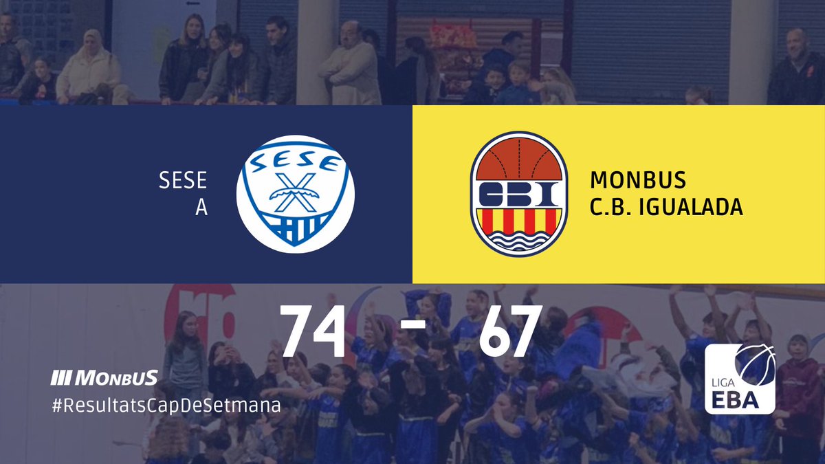 CBIgualada's tweet photo. 👉RESULTATS CAP DE SETMANA - Lliga EBA

@sese_basquet 74- 67 MONBUS C.B IGUALADA

El SMA va tancar la temporada 23-24 fora de casa, enhorabona a tot l'equip per la gran temporada!💙💛

#LligaEBA #femcbi #femciutat #femigualada https://t.co/oOC1WM8NPV