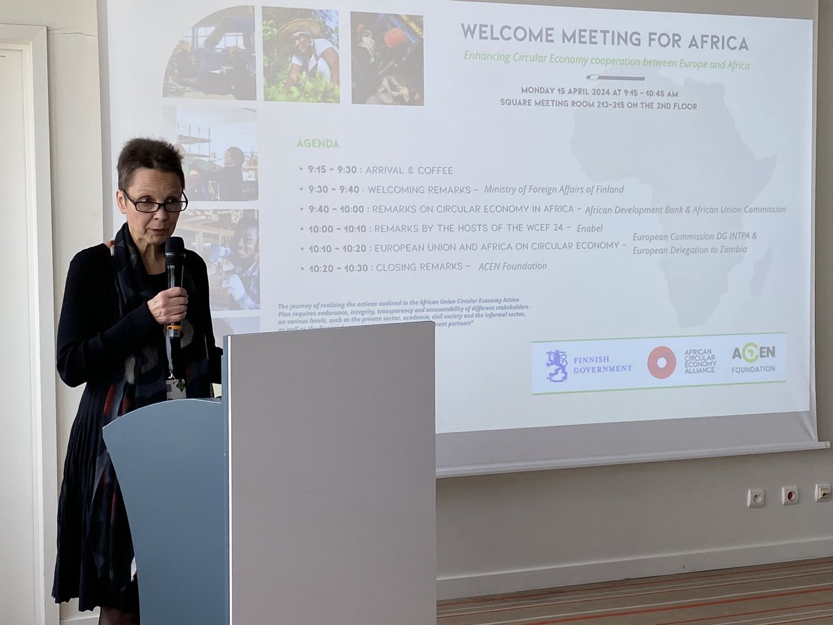 VasaraAnne's tweet photo. @Ulkoministerio @ACEA_Africa @AcenFoundation welcome Africa to #WCEF2024 right now, in Brussels! Let’s have a great week of #circulareconomy cooperation together! https://t.co/mwHXVNeDWQ