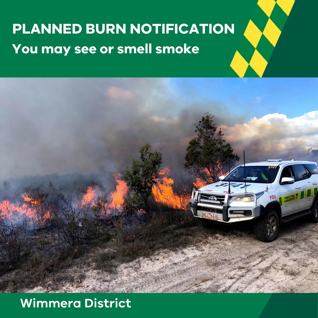 FFMVic's tweet photo. Our crews are #PlannedBurning in #Mirranatwa, #Douglas, #HallsGap & #Nhill this week. You may see or smell smoke. More info at: https://t.co/ag3nlsm9EM #FFMVic https://t.co/n4DdGKeo3x