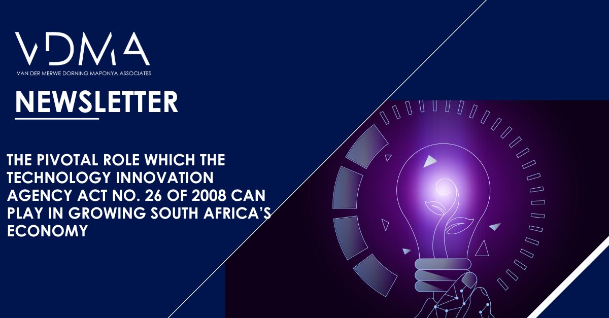 VDMALAW's tweet image. FEATURE ARTICLE: THE PIVOTAL ROLE WHICH THE TECHNOLOGY INNOVATION AGENCY ACT NO. 26 OF 2008 CAN PLAY IN GROWING SOUTH AFRICA’S ECONOMY

Don't miss this must-read feature: Click on the link below for the full article: vdmalaw.com/2024/04/15/the…

#CommercialLawFirm #SouthAfricanLaw
