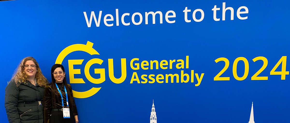 WEARE_Research's tweet photo. Safa @BaccourSaf14541 and Ángela @avallegar are ready for the first day #EGU24 in Vienna @Univcordoba @e_mohican https://t.co/gRO9oocs7X