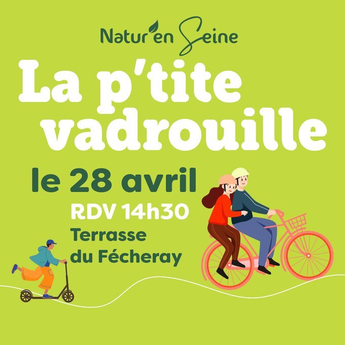 🚲La p'tite Vadrouille : Trottinette, vélo ou encore roller...inscrivez-vous à la p'tite Vadrouille, une balade en #mobilité douce, proposée dans le cadre de la 2ème édition de #NaturenSeine. Inscriptions jusqu'au 27 avril ➡ swll.to/aDg8cT