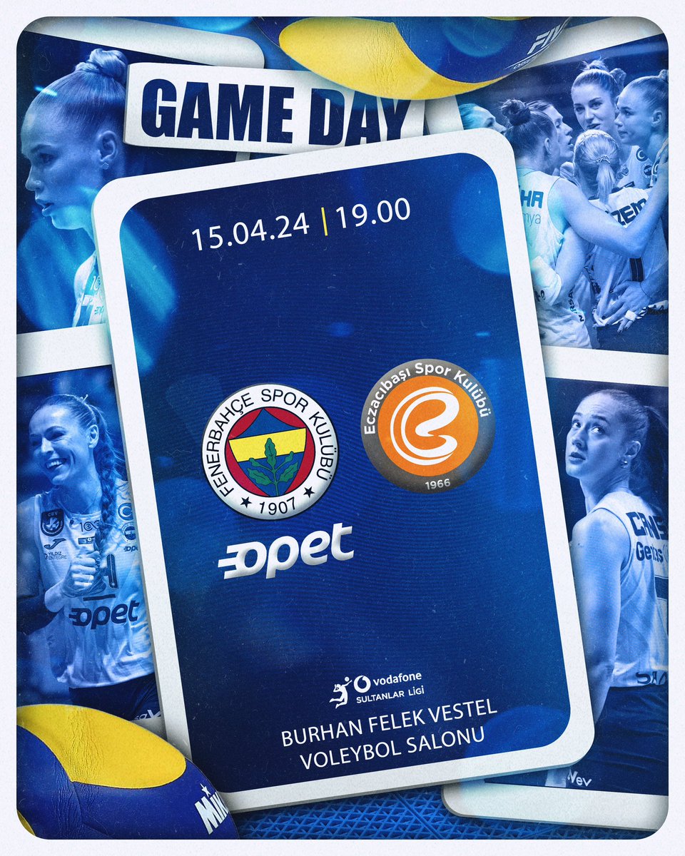⚡️Maç günü! 🏆Vodafone Sultanlar Ligi Play-off Final Serisi Üçüncü Maç! 🆚 Eczacıbaşı Dynavit 🕖 19.00 📍 Burhan Felek Vestel Voleybol Salonu 📺 TRT Spor Yıldız 📲 #SarıMelekler