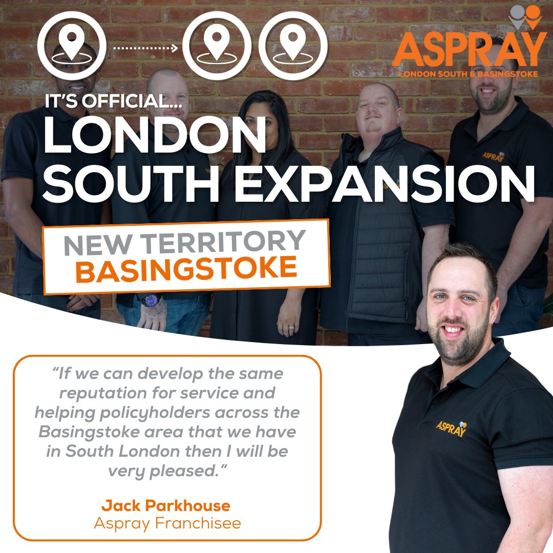 Our London South AR has reached a significant milestone, by officially expanding into the Basingstoke area. Big congratulations to Jack Parkhouse and the entire team for this remarkable achievement! 🌟 @AsprayLonSouth #franchise #expansion #londonsouth #basingstoke