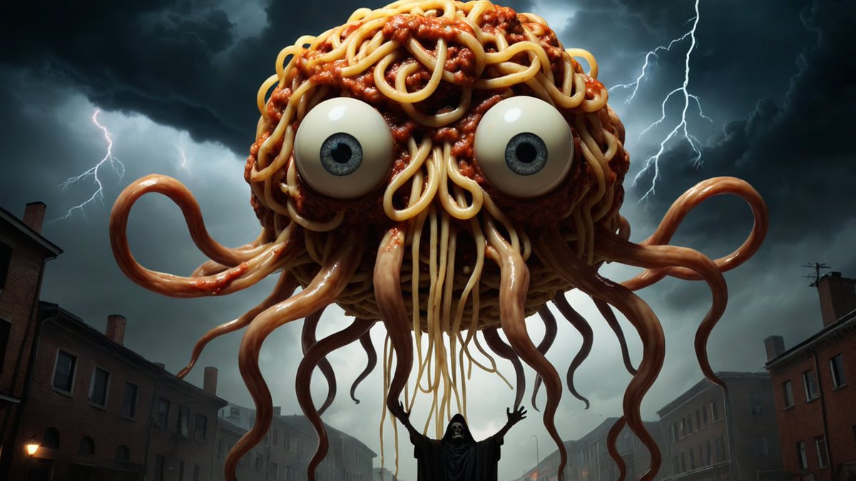Don't mess with the Spaghetti Monster! 🤪 

opensea.io/MojoYates via @opensea 

#MakeArtNotWar #openseaartists #nft #nftart #nftcommunity #nftcollectors #nftartist #nftcollectors #nftdrop #nftcollectibles #digitalart #opensea #art #OpenseaNFTs #AIArtwork #Cyberpunk2077