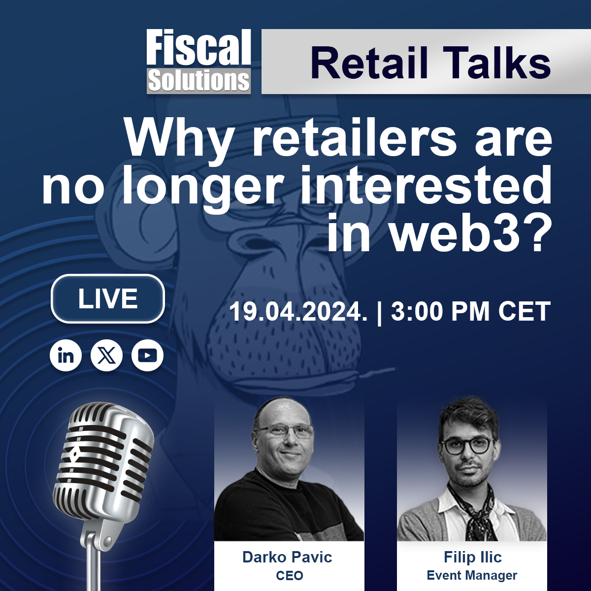 Don't forget to join us on Friday, 19th of April at 3 PM CET, as @PavicDarko, aka @ProfKeeting from the #Web3 community and a member of Bored Ape Yacht Club (#BAYC), discusses the waning interest of retailers and brands in Web3 and the hashtag #Metaverse. 

Why are some retailers…