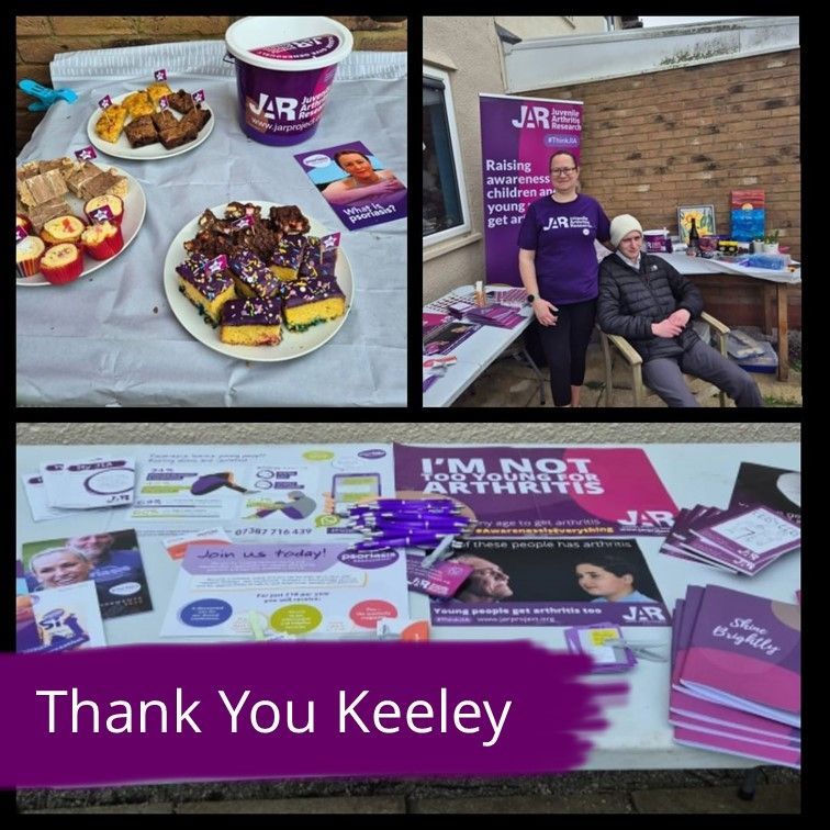 We'd like to say a big thank you to Keeley who raised an incredible £439 by doing a wonderful cake sale last weekend. She fundraised for Juvenile Arthritis Research and @psoriasisuk and the funds were split between both charities with £220 raised for each. 
#ThinkJIA #JIAUK #JIA