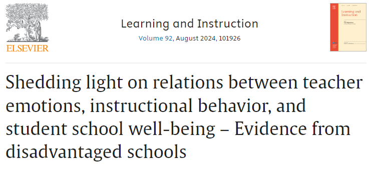 New paper out 🥳 We looked into how teacher #emotions & #instruction relate to student #wellbeing. Surprisingly, hardly any hypotheses were confirmed. Instead, the results prompted us to rethink the role of teacher anger for student #motivation doi.org/10.1016/j.lear…