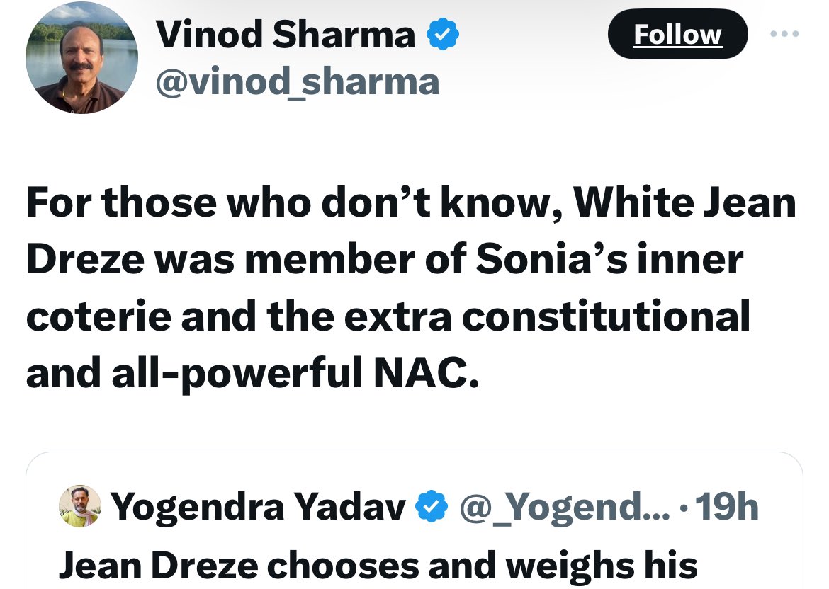 For those who choose not to know, Jean Dreze is an Indian citizen, a saint-economist who has lived in slums, worked for and with the poor all his life, has shunned all power and glory. He joined NAC to design rural employment guarantee and left it when NREGA was implemented.