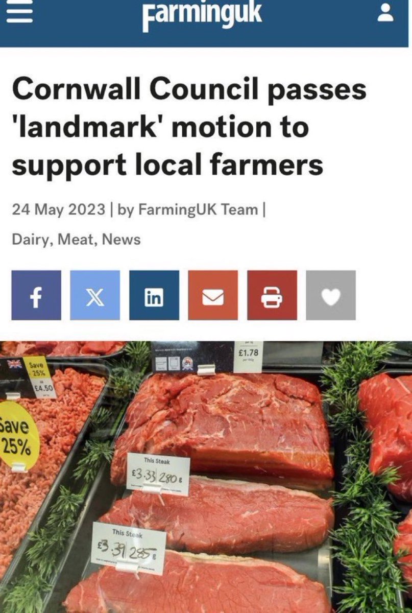 Well done Cornwall! We need more local authorities to do the same and support our farmers. #NoFarmersNoFood