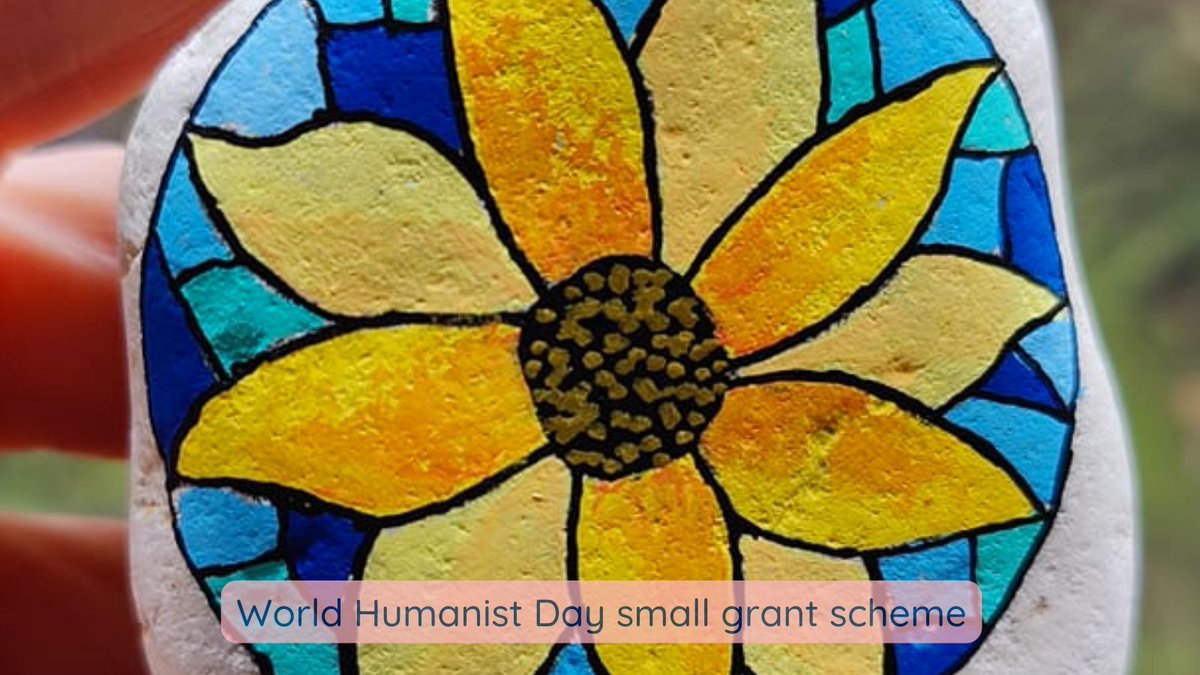 Happy #WorldArtDay. We use our #WorldHumanistDay small grant schemes to fund lots of art projects, like this sunflower painting session in 2022 to show solidarity with #Ukraine. Got a great creative idea for marking WHD24? Let us know! buff.ly/3Umt8nL