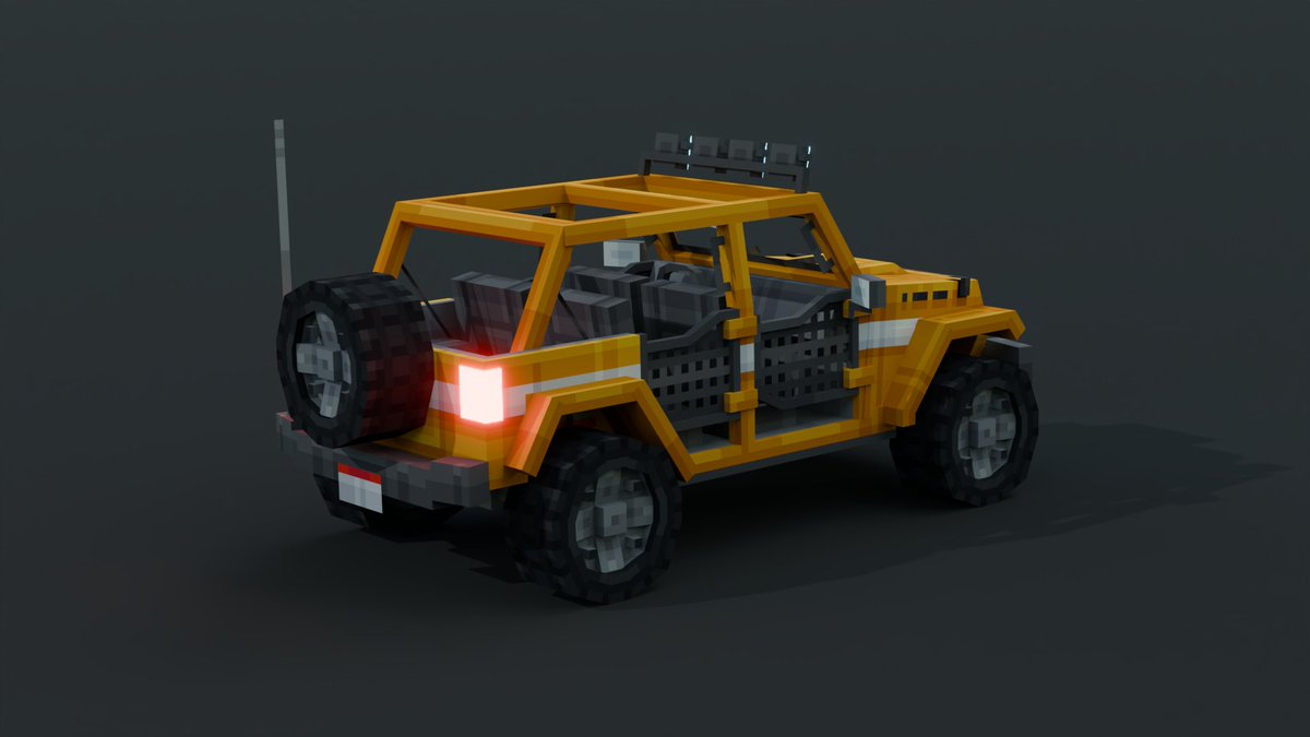 Jeep Wrangler Rubicon

Made in <a href="/blockbench/">Blockbench</a>

#lowpoly #minecraft #minecraftmodel #3Dmodel #pixelart #blockbenchLand