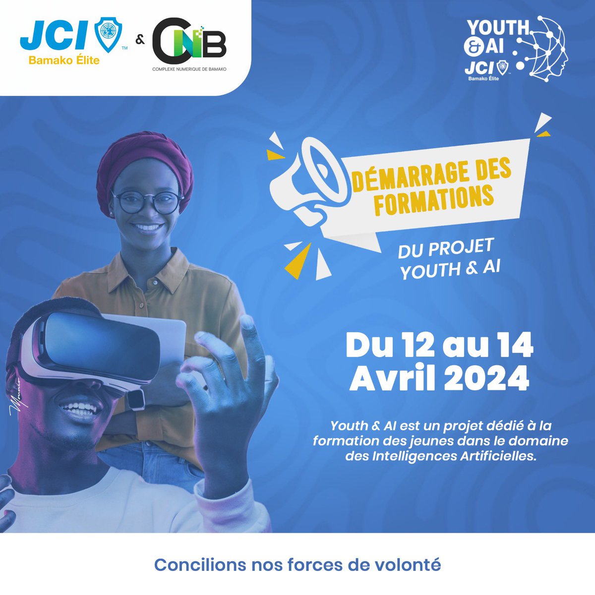 Complexe Numérique de Bamako (@technopolemali) on Twitter photo <a href="/JCIBamakoElite/">JCI Bamako Elite</a> en partenariat avec le <a href="/technopolemali/">Complexe Numérique de Bamako</a> initie la formation de 100 jeunes dans le domaine de l’#IA.
La formation de la première cohorte a démarré ce vendredi 12 avril 2024 dans les locaux du #CNB sis à #Badalabougou non loin de l’Hôtel Badala.
Parrain : <a href="/hamedsalif/">Hamed Salif CAMARA</a> <a href="/JCIBamakoElite/">JCI Bamako Elite</a> en partenariat avec le <a href="/technopolemali/">Complexe Numérique de Bamako</a> initie la formation de 100 jeunes dans le domaine de l’#IA.
La formation de la première cohorte a démarré ce vendredi 12 avril 2024 dans les locaux du #CNB sis à #Badalabougou non loin de l’Hôtel Badala.
Parrain : <a href="/hamedsalif/">Hamed Salif CAMARA</a>