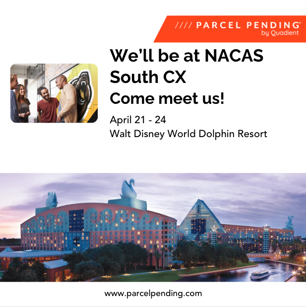 We're heading to NACAS South CX 2024! Smart lockers for more than mail! See how Parcel Pending by Quadient elevates campus experience with our Campus Hub solution. #NACASSouthCX #DiningServices #FoodPantry #Bookstore