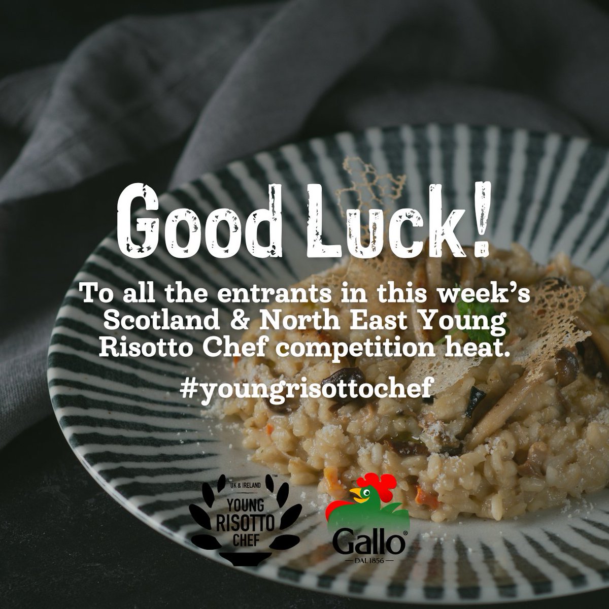Good luck to the entrants of this week's Scotland and North East Young Risotto Chef heat! 🤩 We cannot wait to meet all of you and sample your dishes! #youngrisottochef #cookingcompetition #YRC24 #risotto #cookwithrisotto #RisoGallo