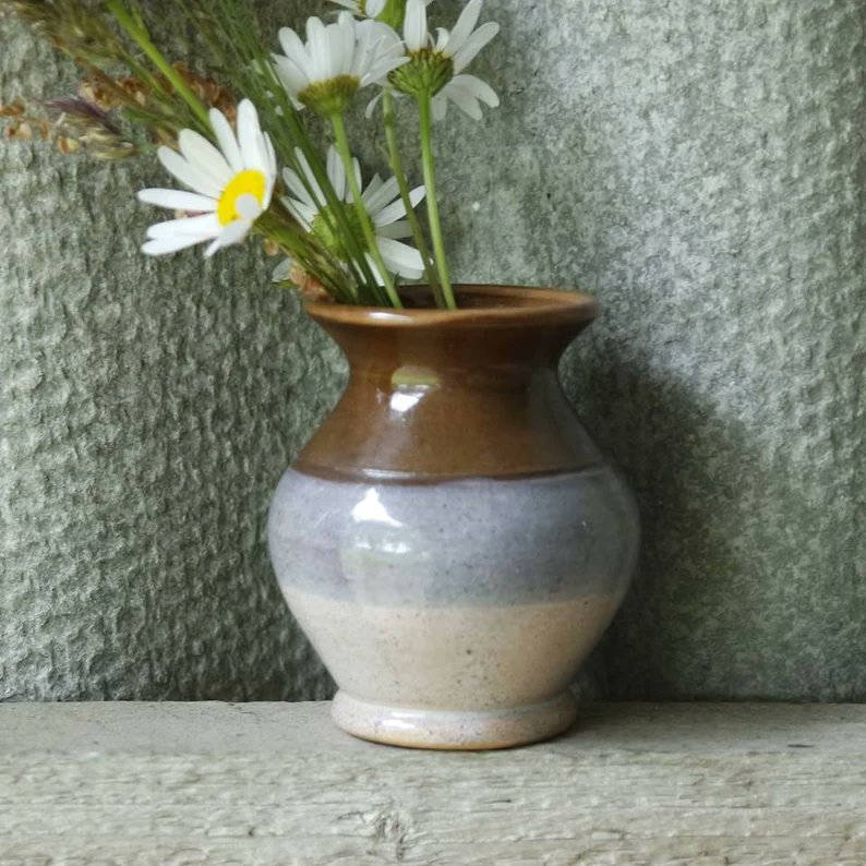 #Soviet #Pottery #ceramic #vase #glazed #clay #old #rustic #cottage #chic #country #style #small #Flower Vase #handmade #vintage #Latvia etsy.me/3kszRtt