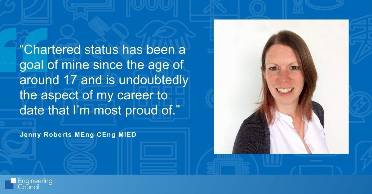 Jenny Roberts MEng CEng MIED always strives to excel in her field by continuously challenging herself to reach new heights and gain recognition as a respected professional in engineering: buff.ly/3tyvEbU @InstEngDes #CEng #WHM