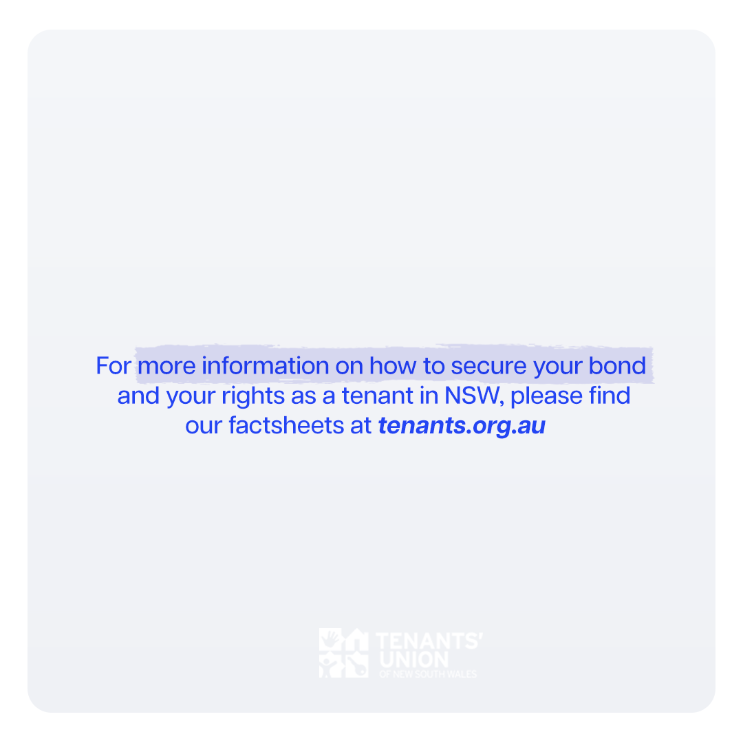 How much is the bond at the start? How do I get it back at the end? Can I transfer my bond? We've had a lot of inquiries recently about bond claims so we wanted to make sure people know what their rights are. Find our factsheet here: tenants.org.au/factsheet-03-b…