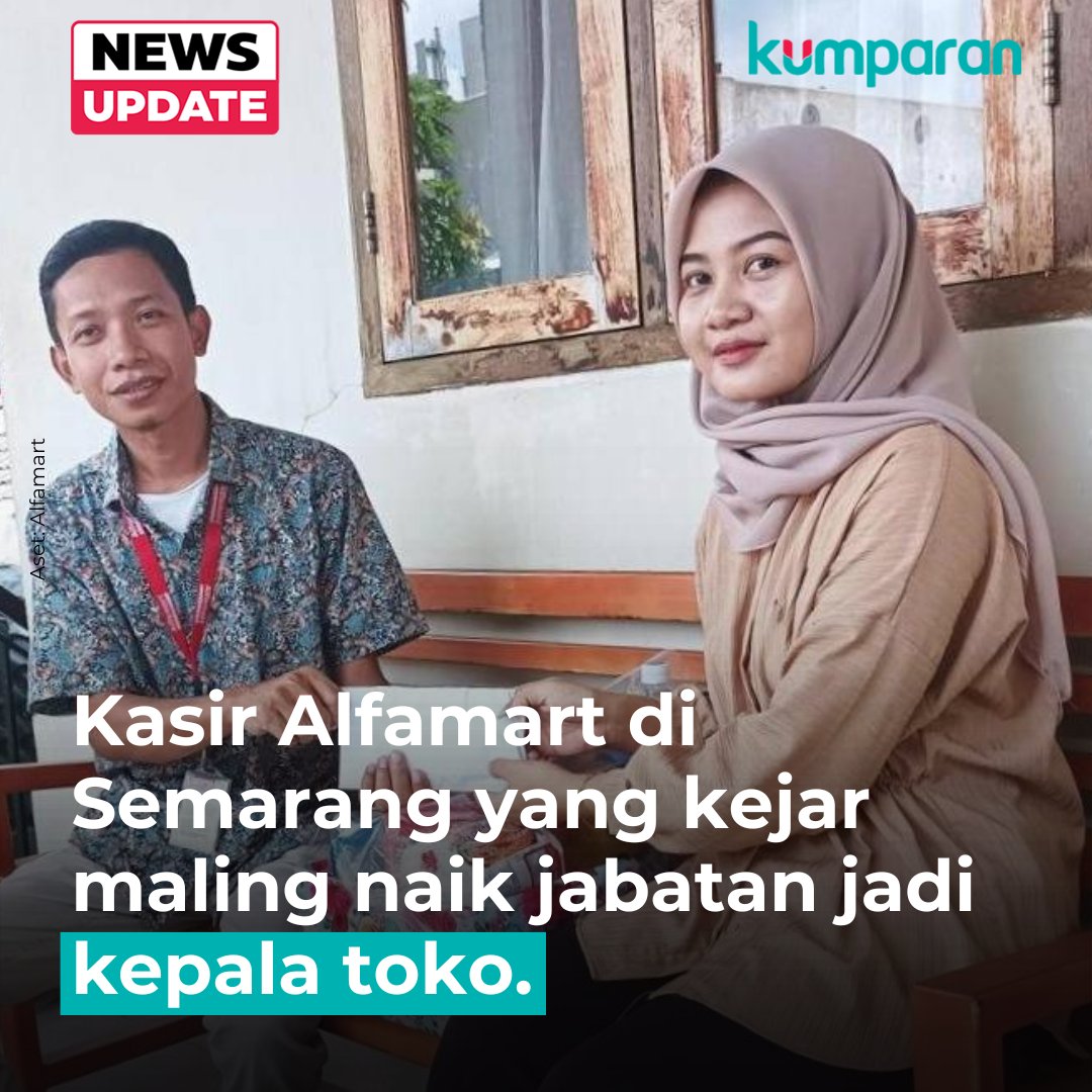 Fani, Kasir Alfamart di Kota Semarang, Jawa Tengah, yang mencoba menghentikan seorang pria yang mencuri barang di tokonya mendapat kenaikan jabatan. Hal ini disampaikan Branch Manager Alfamart, Bambang Triyanto. #newsupdate #update #news #oneliner bit.ly/4aEpon5