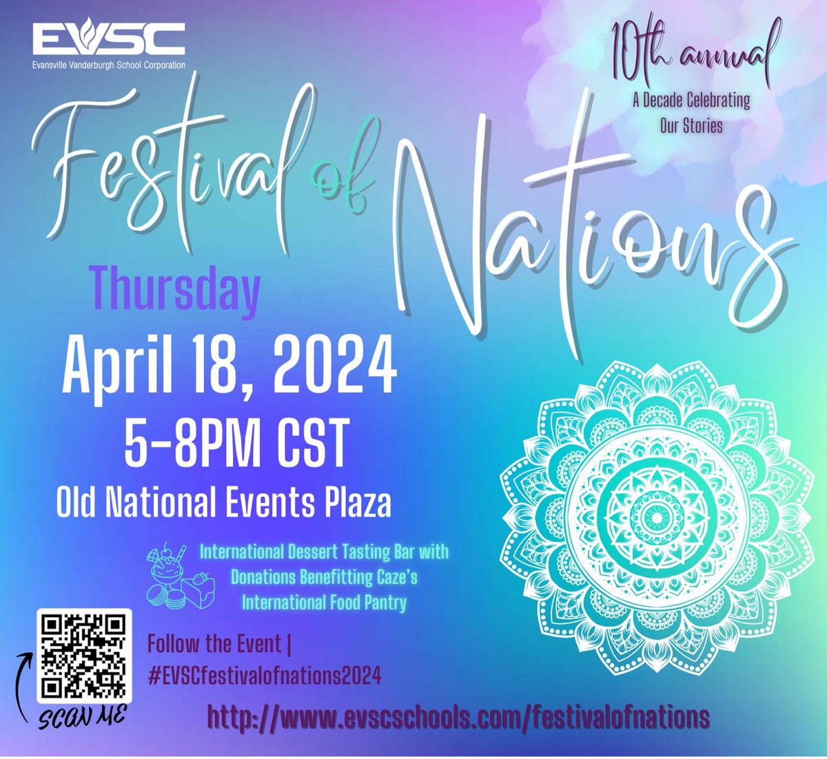 Join LE on Thursday at Festival of Nations, the annual event presented by @evsc1 where diversity is celebrated! 5-8 PM at Old National Events Plaza! evscschools.com/festivalofnati…