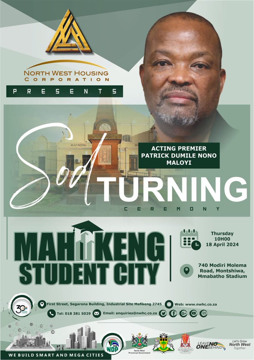 LegaelaBatho's tweet photo. Mafikeng Student City Sod-turning happening this coming Thursday at Mmabatho Stadium.
#buildingsmartandmegacities https://t.co/Hr2K1fOoqB