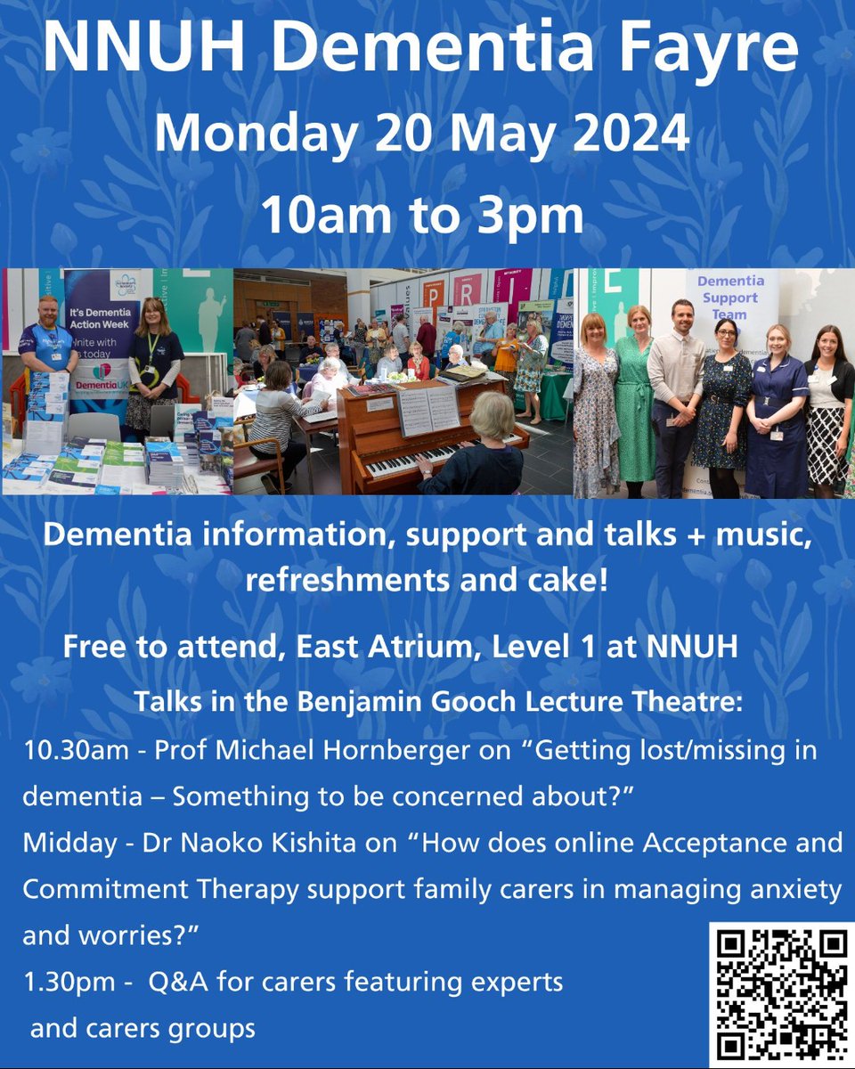 Our Dementia Fayre event will take place in the East Atrium on Monday 20 May providing a wealth of information and support to people living with dementia, carers and their families between 10am and 3pm. The event is free to attend and there's no need to book.