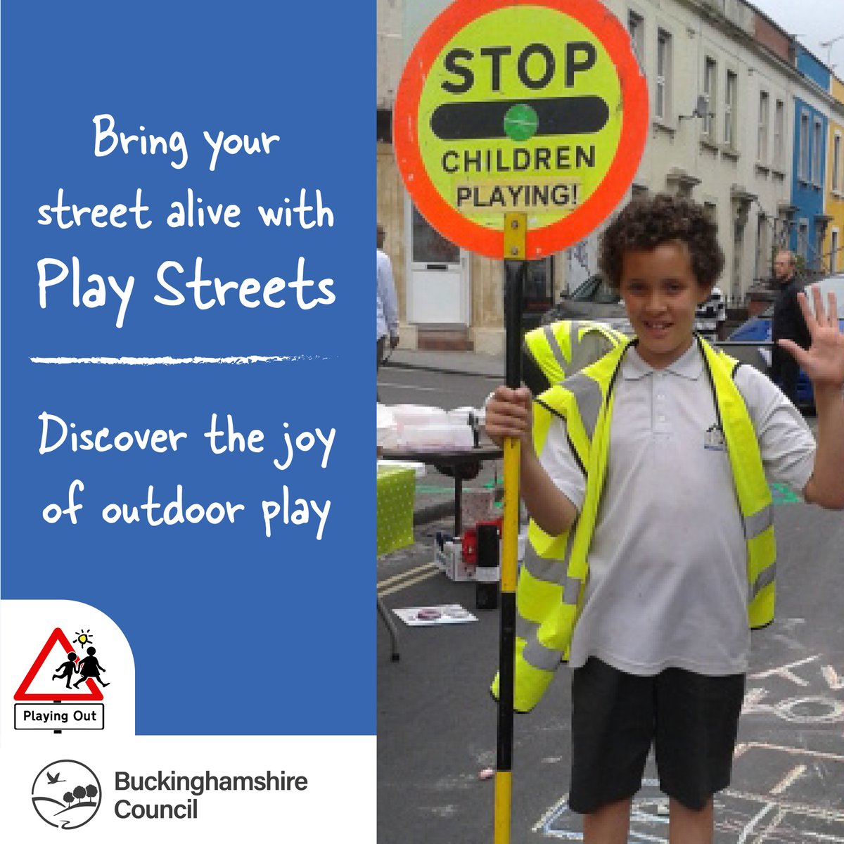 Play Streets is a fantastic way for children to be active, enjoy safe street play & get to know other kids, as well as for parents & neighbours to come together! Organise a Play Streets session: orlo.uk/q5vrX    ☀️⚽️🥏🧒👧

@playingout #PlayStreets #PlayStreetsBucks