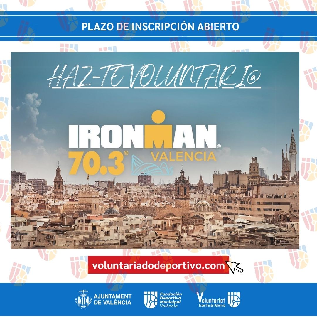 🏃🏽‍♀️ Últimos días para ser voluntari@s para Iron Man 70.3 que se disputará el próximo domingo 21 de abril en la ciudad de València.💻 Inscríbete desde el enlace en la bio del perfil.
#YoSoyVoluntario #VoluntariadoDeportivo #VoluntariadoDeportivoValencia