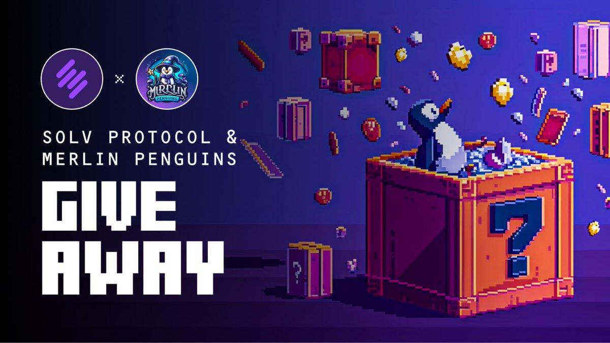 Merlin_Penguins's tweet photo. Wizard Penguin is delighted to form a partnership with the outstanding @SolvProtocol , which is a vital part of the Merlin ecosystem. Wizard Penguin hopes to meet more friends here to join in on the grand adventure.
Giveraway🥇：OG*10 WL*30
1. Please follow @Merlin_Penguins & @SolvProtocol .
2. Join the discord: https://t.co/9SxT6LGjNg.
3. Like, RT, and comment with your address on this tweet.