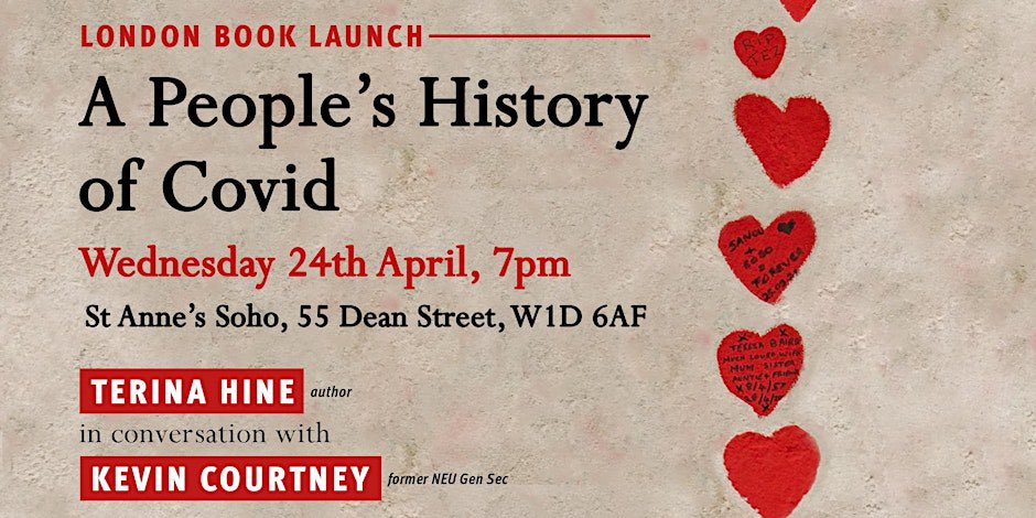 Next Wednesday in Soho ‘A People’s History of Covid’ booklaunch with @TerinaHine1 and @cyclingkev book here eventbrite.co.uk/e/a-peoples-hi…