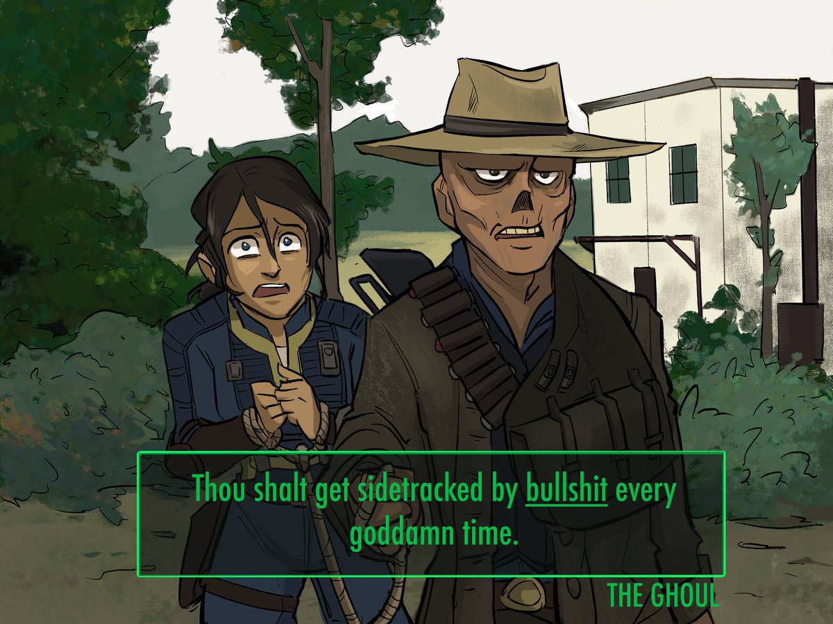 cassafra5's tweet photo. The Wasteland Golden Rule @falloutonprime #FalloutOnPrime https://t.co/f0gmUHogzR