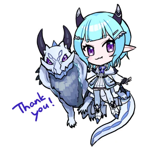 八噛がぶ様のドラゴン姿描かせていただきました!本来つよつよドラゴンなのギャップがとても素敵です 