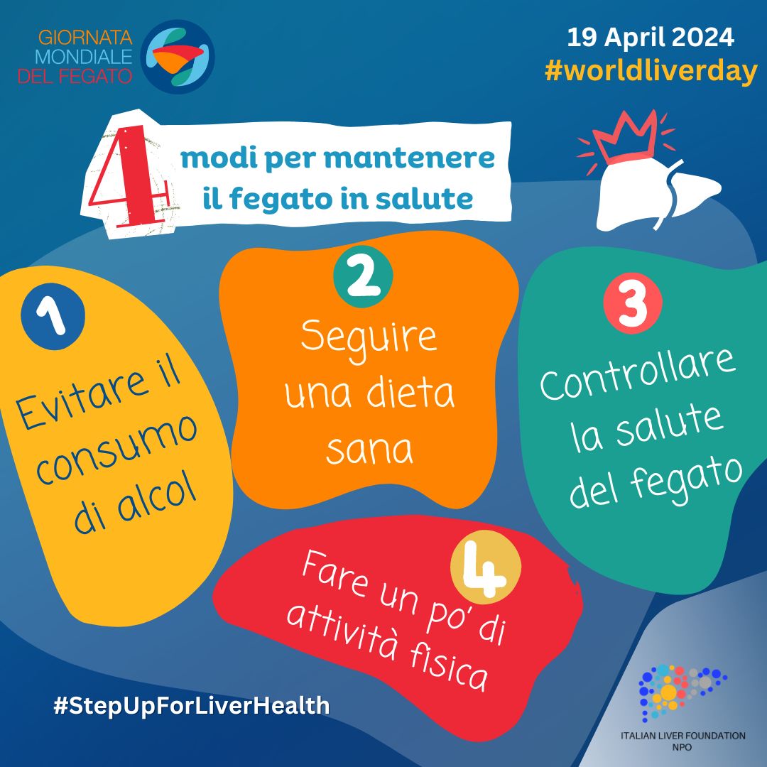 FondItaFegato's tweet photo. Mentre ci prepariamo per il #WorldLiverDay il 19 aprile, vediamo insieme i modi per mantenere il fegato in salute. #liverhealth #prevention #awarness #fegato #prevenzione #consapevolezza @WorldLiverDay https://t.co/FBE5CSgUvQ